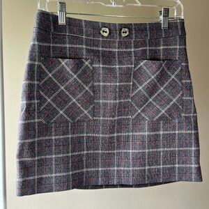 Express Grey Plaid Skirt